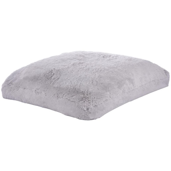 Full Size Bean Bag Bed Chair, Grey, Convertible to Lounge or Mattress, Foam Filling, Washable Cover, Side Pocket