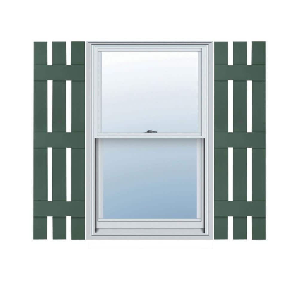 12 in. x 60 in. Lifetime Vinyl TailorMade Three Board Spaced Board and Batten Shutters Pair Forest Green price history on PriceWatchPro