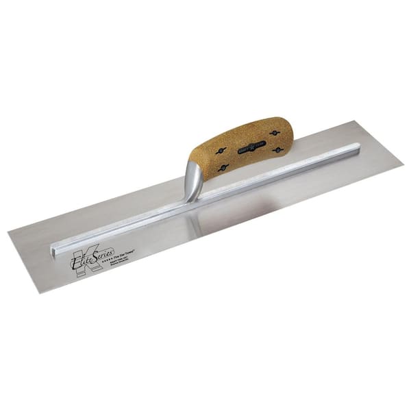 Kraft Tool Co. Elite Series 16 in. x 4 in. Carbon Steel Finishing Trowel with Cork Handle