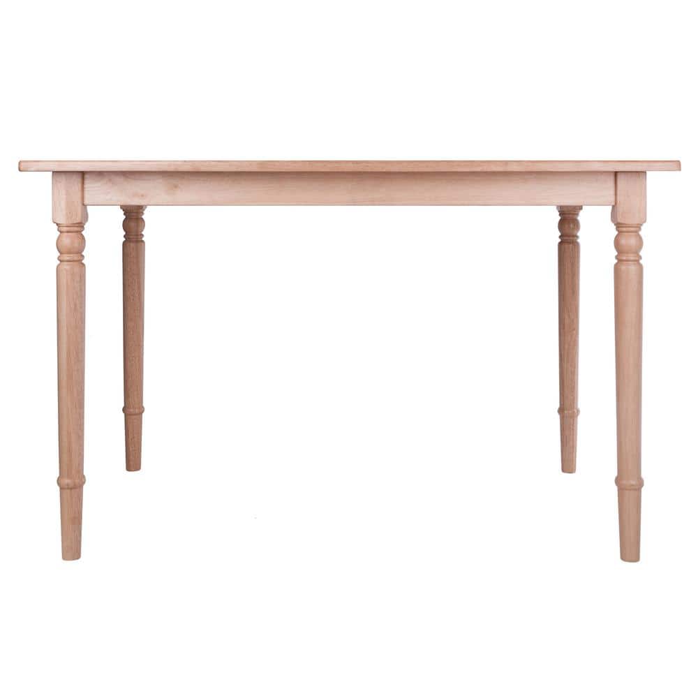 Natural Solid Wood Rectangular Farmhouse Dining Table, Seats Six