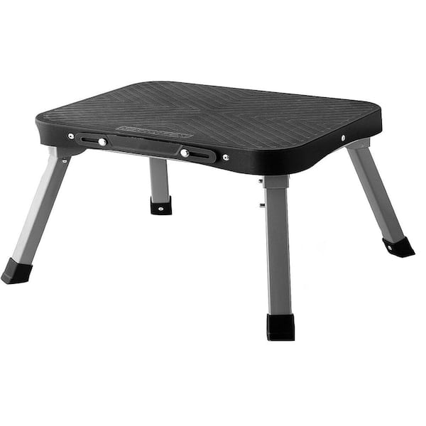 11 Folding Step Stool Non-Slip 16 x 12 Large Platform Portable Compact Sturdy 1-Step Stool Durable Safe Black