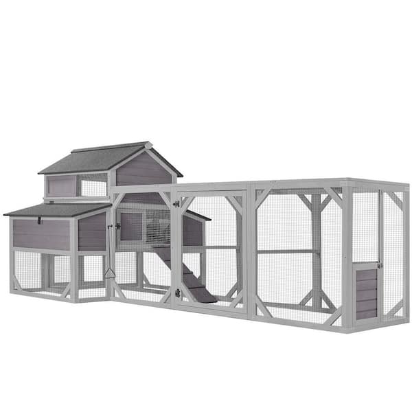 118" Large Outdoor Chicken Coop for 8-10 Chickens with Run, Backyard Wooden Chicken House (Inner Space 41. 28sq. ft)