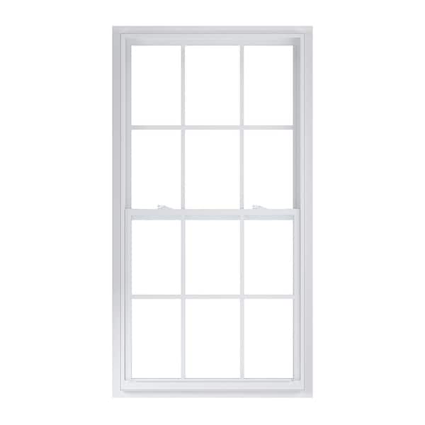 American Craftsman 36 in. x 72 in. 50 Series Single Hung White Vinyl Window with Nailing Flange and Grilles