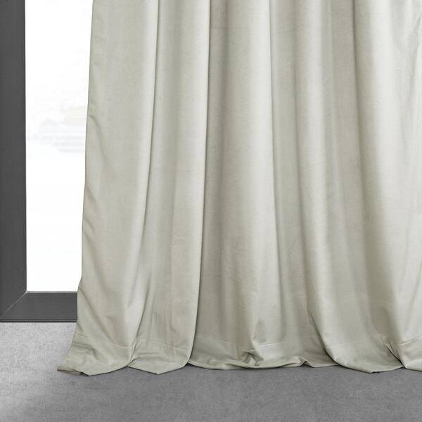 Exclusive Fabrics & Furnishings Porcelain White Velvet Pinch Pleat