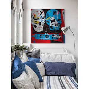 48 in. H x 48 in. W "Two Skulls I" by Josh Ruggs Printed Brushed Aluminum Wall Art