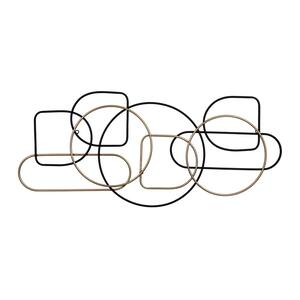 Metal Black and Gold Abstract Shapes Centerpiece Wall Decor