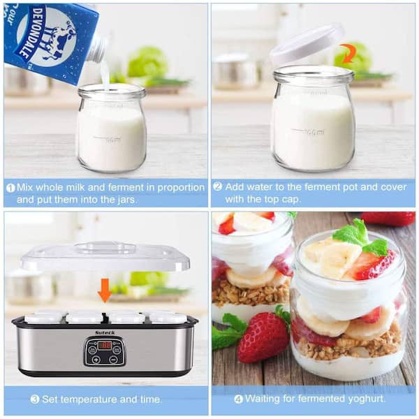 Yogurt Maker Automatic 1.44 qt. Black Yogurt Maker Machine Automatic Digital Temperature Control