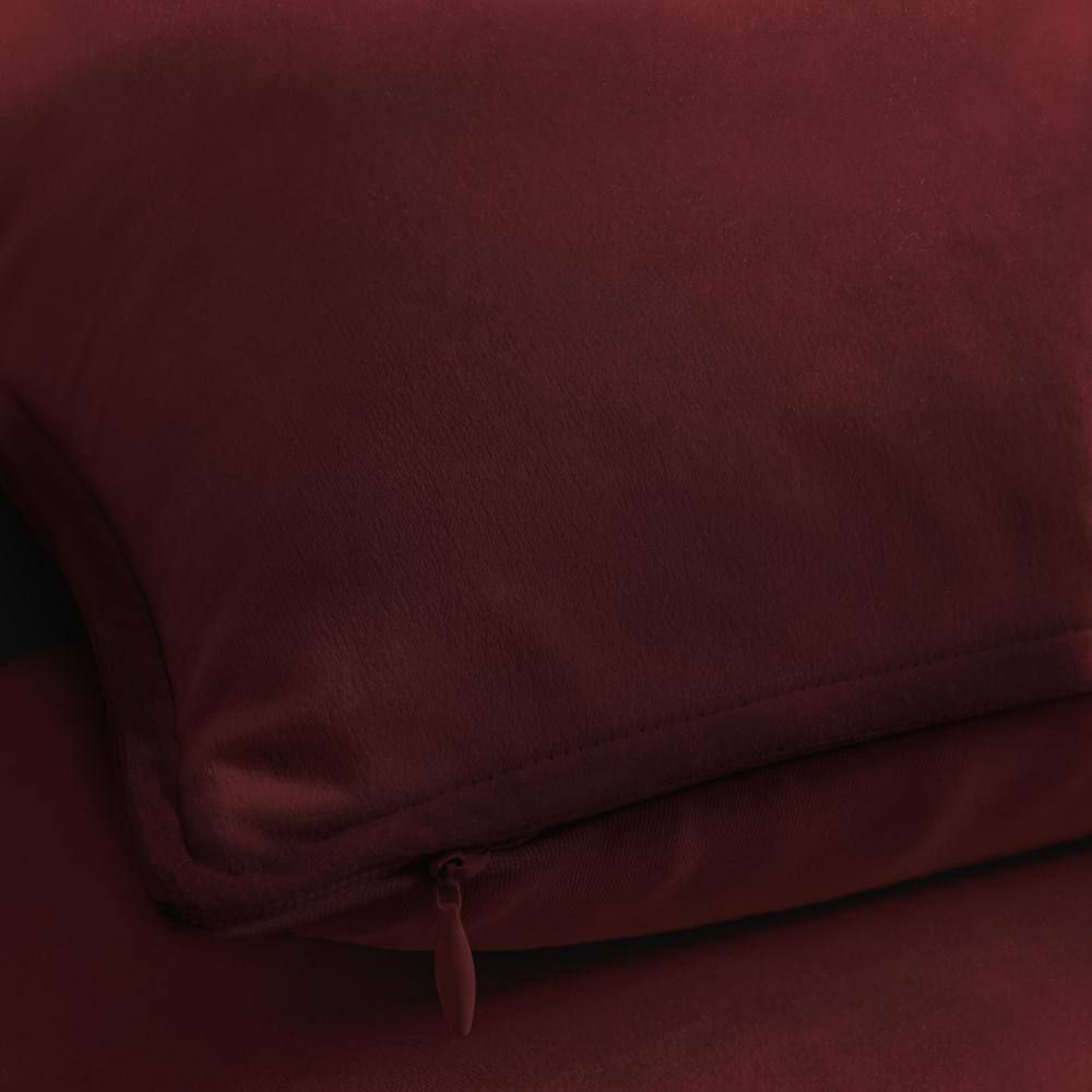 Wine Red 20" x 20" Velvet Throw Pillow Covers Set