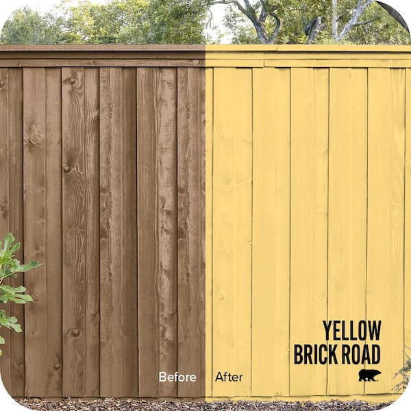 1 gal. #340B-5 Yellow Brick Road Solid Color House and Fence Exterior Wood Stain