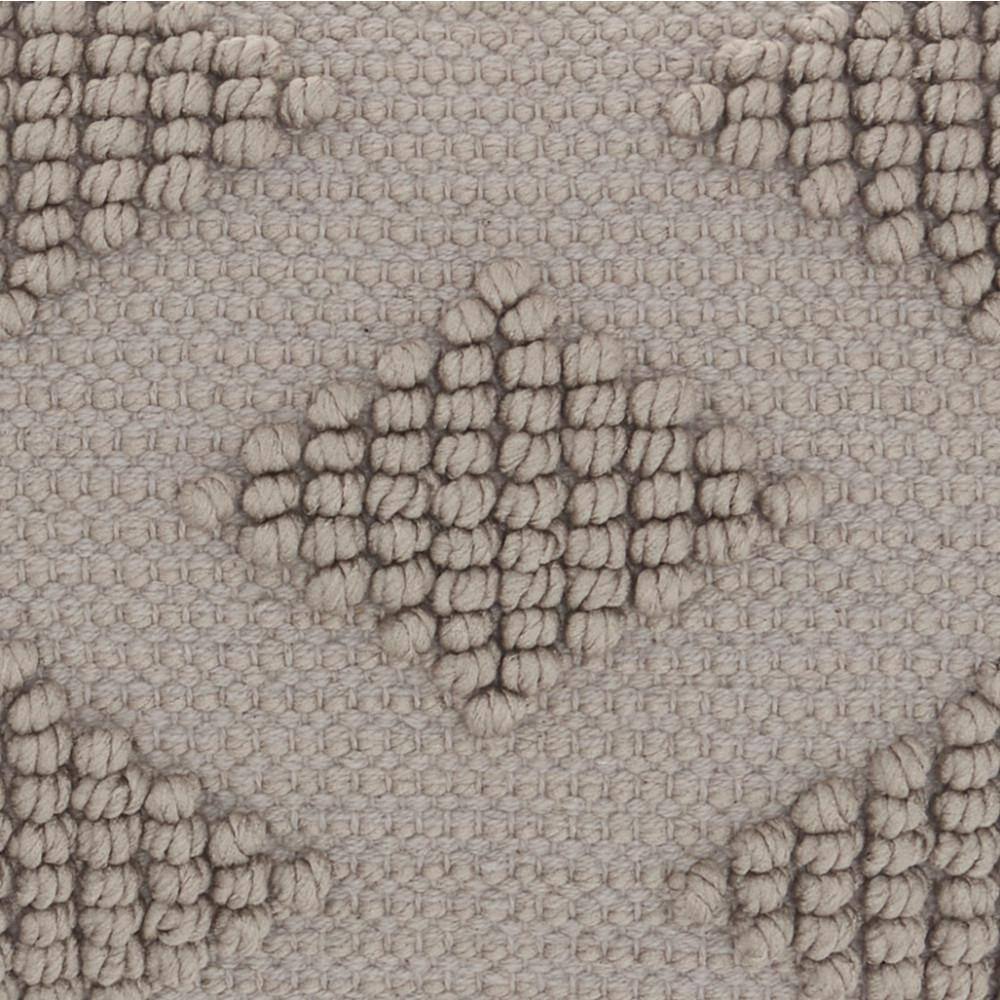 Light Gray Geometric Textured Cotton-Poly Lumbar Throw Pillow