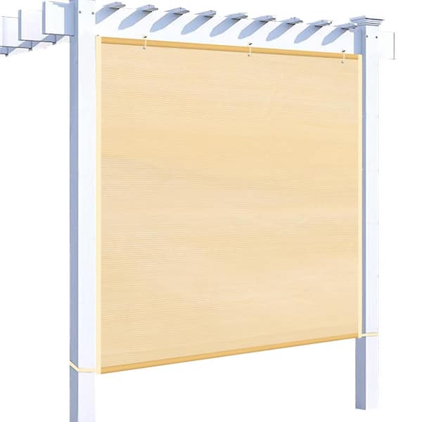 Shatex 6 ft. x 5 ft. Garden Shade Fabric Adjustable Vertical Side Wall Panel for Patio/Pergola/Window, Wheat