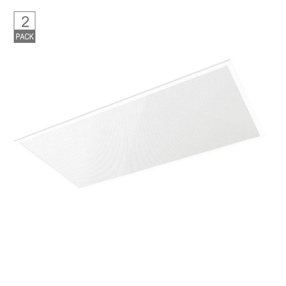 2-Pack 2 ft. x 4 ft. White Integrated LED Flat Panel Troffer Light Fixture 