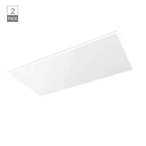 2 ft. x 4 ft. White Integrated LED Flat Panel Troffer Light Fixture at 8000 Lumens, 4000K Bright White (2-Pack)