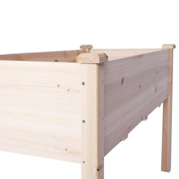 Siavonce Bosonshop Natural Wood Raised Garden Bed Patio Elevated 