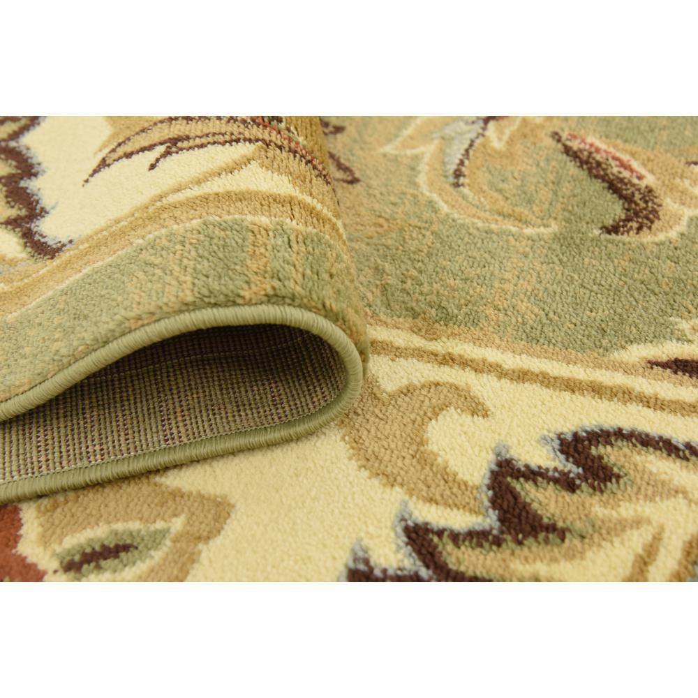 Green and Beige Rectangular Synthetic 9' x 12' Area Rug