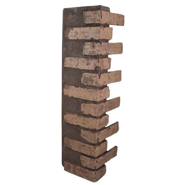 Superior Building Supplies Brownstone 32-1/2 in. x 9-3/4 in. x 8-1/8 in. Faux Reclaimed Brick Outside Corner