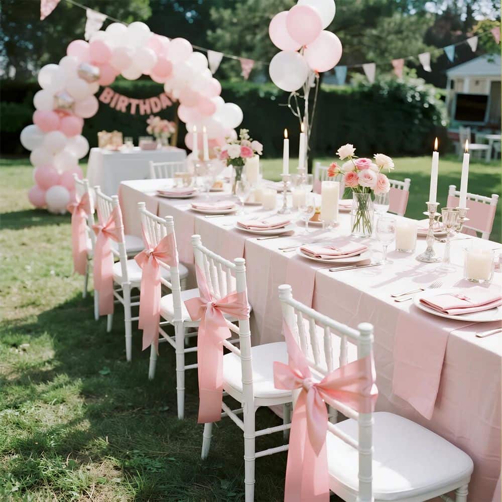 Satin Chair Sashes Bows 100 Piece Chair Ribbon Ties Back Sash, 7 x 108 in., Rose Gold Cover Wedding Reception Decoration price history on PriceWatchPro