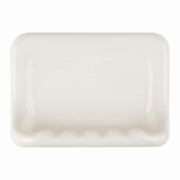 Ceramic Tile Soap Dish Wall Mount White Enamel Bathroom