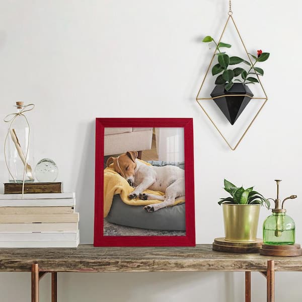 Grooved 8 in. x 10 in. Red Picture Frame