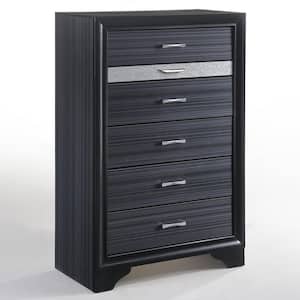 Naima Black Chest with Wood Frame 51 in. x 17 in. x 34 in.
