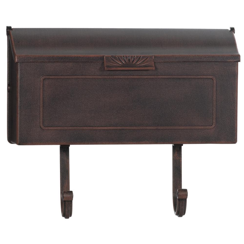 Classic Cast Aluminum Wall Mount Mailbox, Antique Copper
