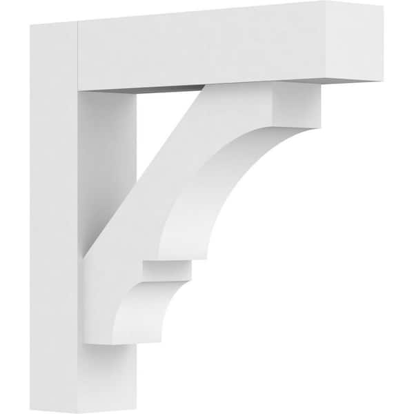 Ekena Millwork Standard Balboa 3 in. W x 14 in. H x 14 in. D Signature Urethane Polyurethane Bracket With Block Ends