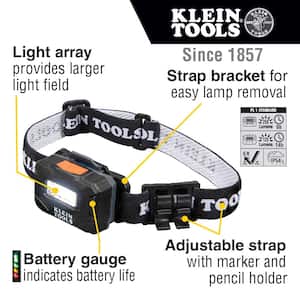Rechargeable Light Array LED Headlamp with Adjustable Fabric Strap, 260 Lumens, 2 Modes