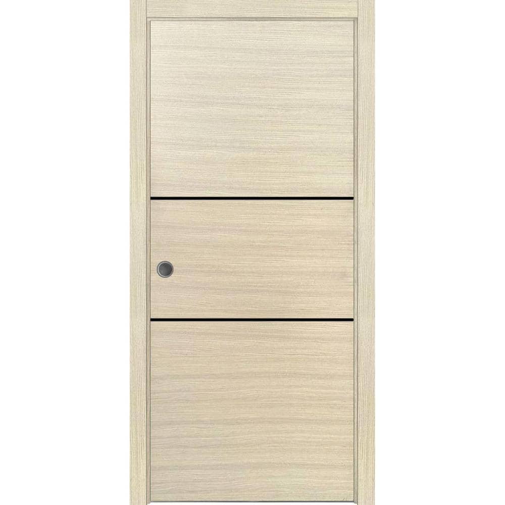 Assemble Required 32 in. x 96 in. 1-Panel Natural Veneer Finished Solid Wood with Honeycomb Sliding Door with Hardware price history on PriceWatchPro