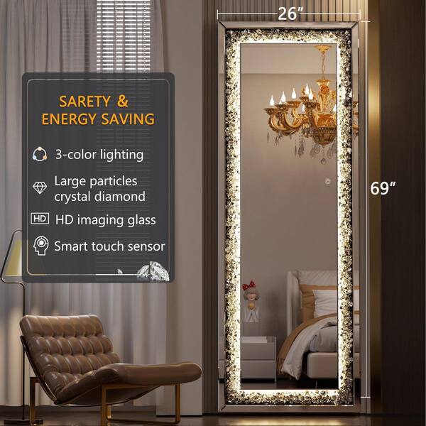 Hasipu Black 26 in. W x 69 in. H Rectangular LED Light Full Hasipu Black 26 in. W x 69 in. H Rectangular LED Light Full