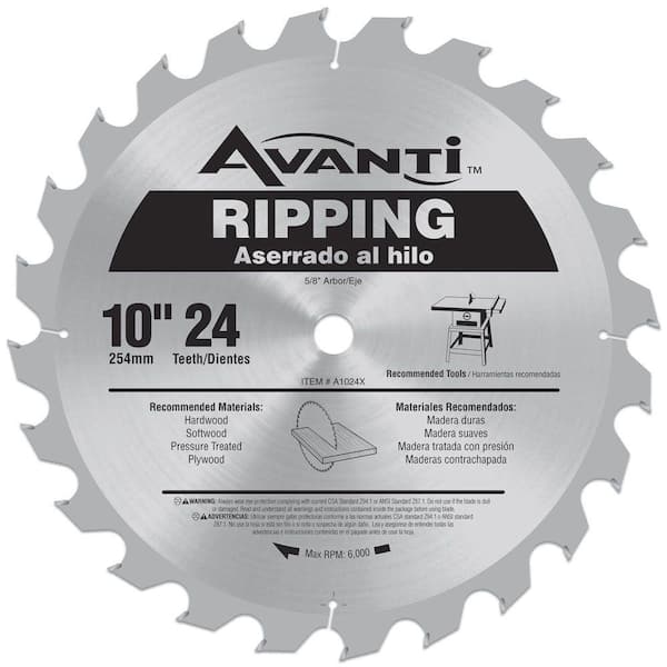 Avanti 10 in. x 24-Tooth Ripping Circular Saw Blade