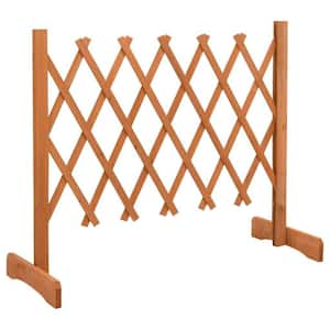 23.6 in. x 47.2 in. Wood Garden Trellis Fence, Orange