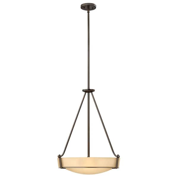 Hathaway 48.00-Watt Integrated LED Olde Bronze Shaded Pendant .
