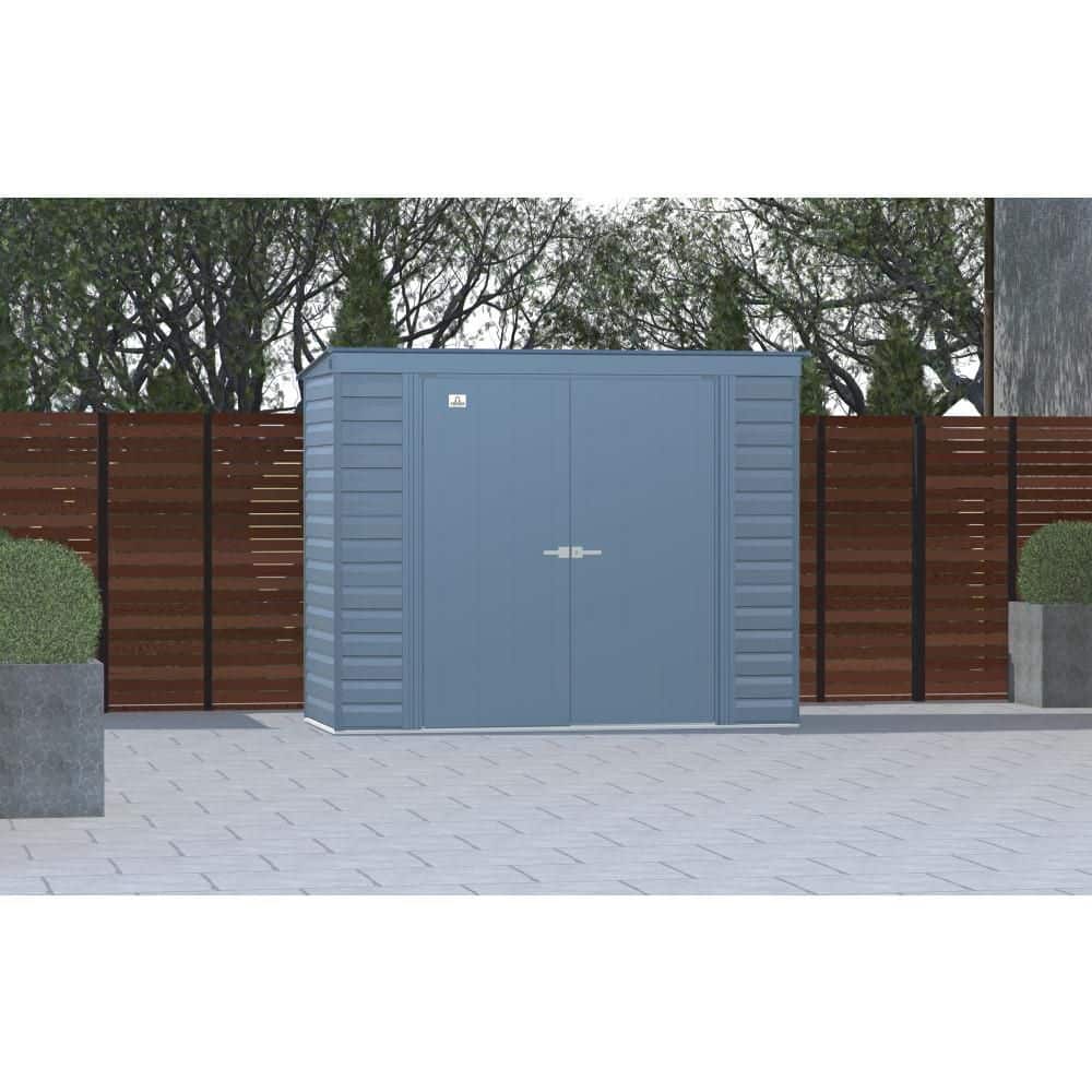 ARROW Select 8 ft. W x 4 ft. D Blue Grey Metal Shed 28 sq. ft. (SCP84BG)