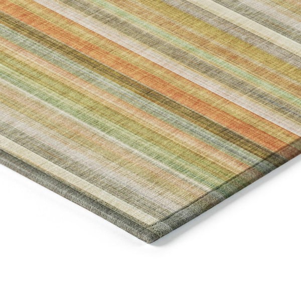 Chantille ACN543 Khaki 8 ft. x 8 ft. Round Machine Washable Indoor/Outdoor Geometric Area Rug