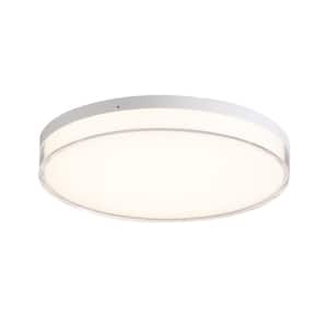 Vantage 13 in. 1-Light White LED Flush Mount with Acrylic Shade