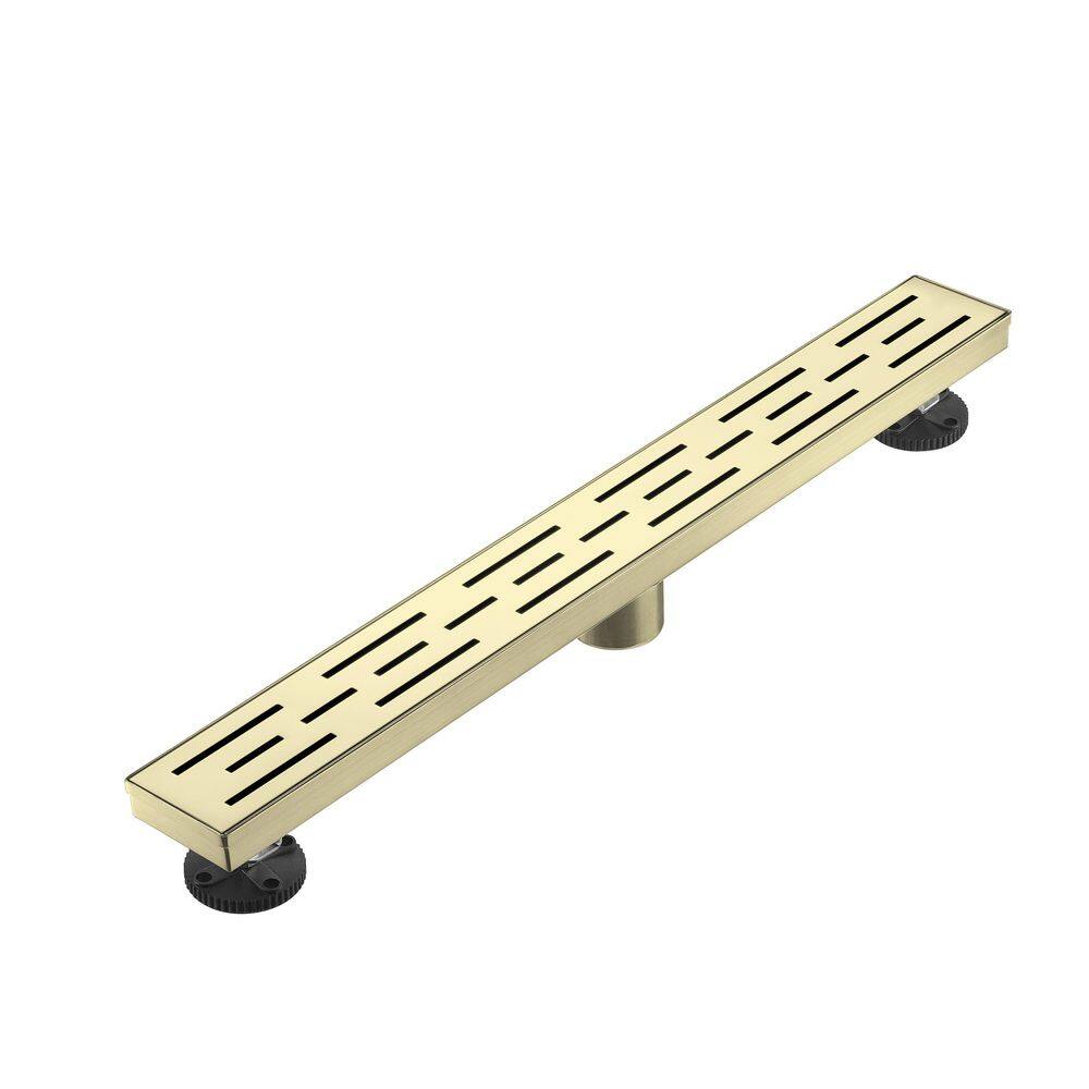 Designline 24 in. Stainless Steel Linear Shower Drain with Square Pattern Drain Cover in Brushed Gold price history on PriceWatchPro