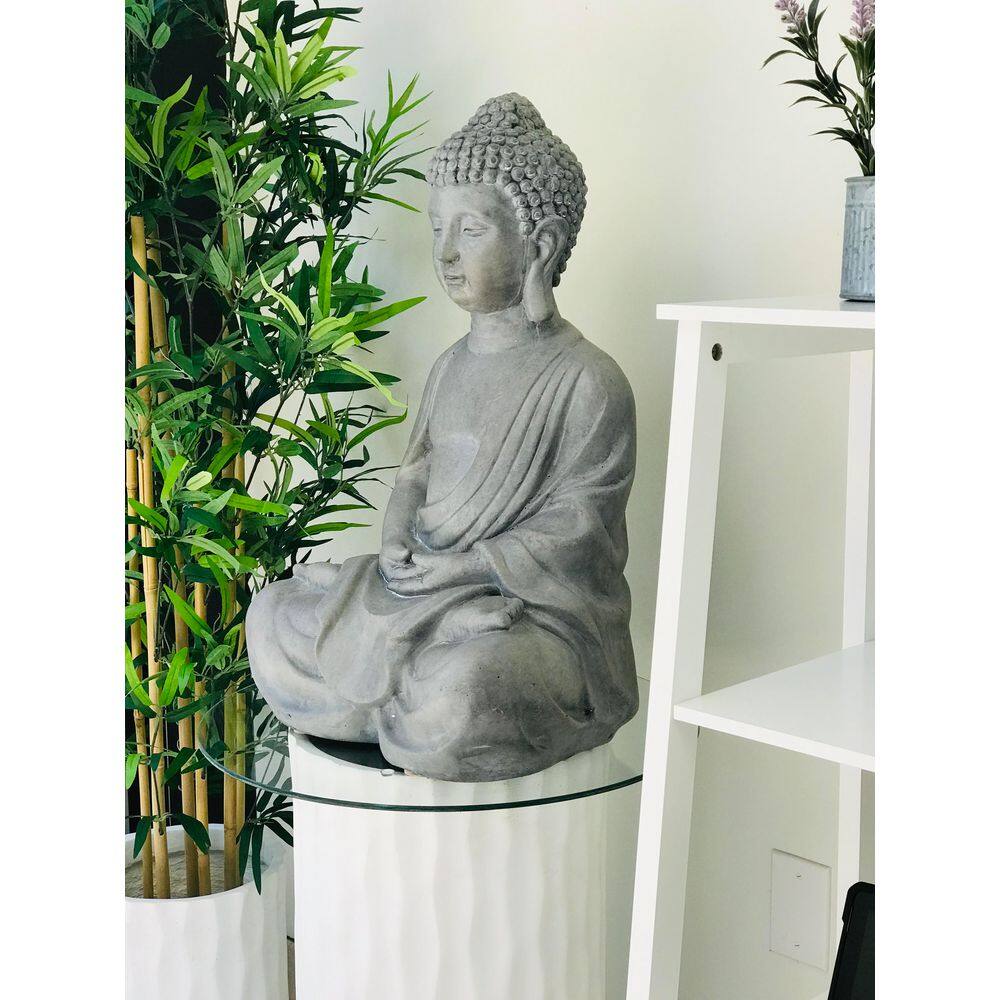 Gray Concrete Sitting Meditating Buddha Garden Statue