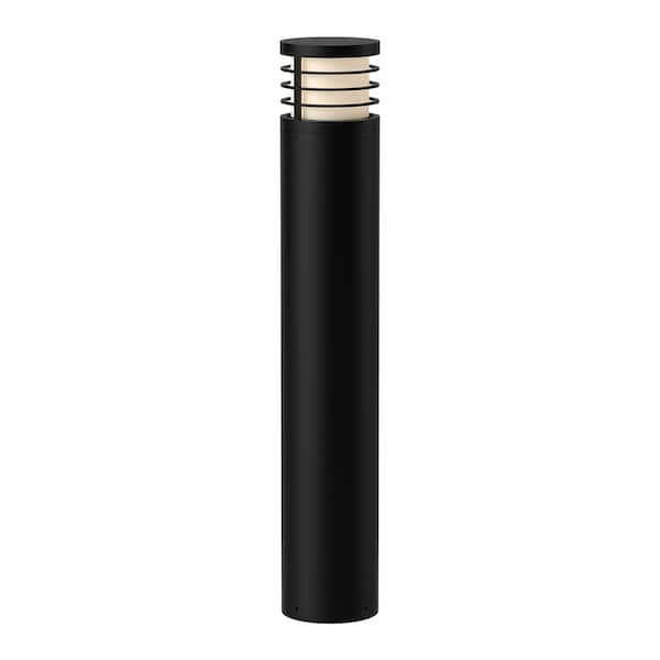 KUZCO Blaine 37 in 1-Light 24-Watt Black 120-227-Volt 2500 Lumens Hardwired Integrated LED Exterior Landscape Bollard