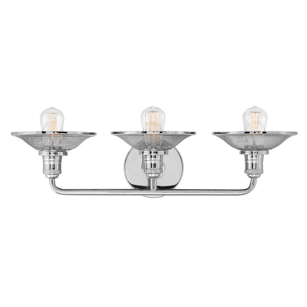 Rigby Americana-Inspired Polished Nickel 3-Light Bath Fixture