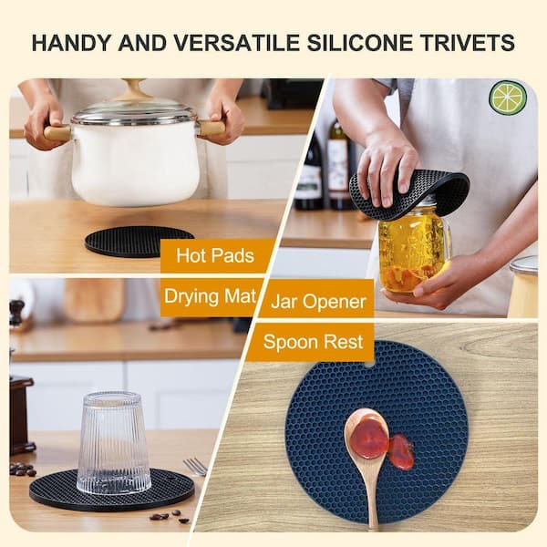 Esepony Silicone Trivet Mats with Hot Pads Pot Holders for Kitchen