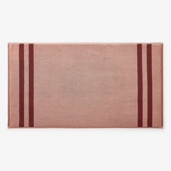 Legends Hotel Mirage Rev Stripe Aegean Towel 20 in. x 36 in. Caramel Bath Mat