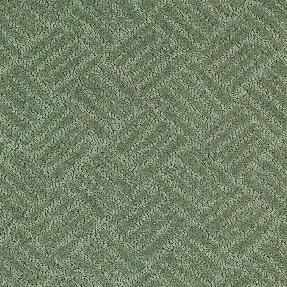 8 in. x 8 in. Pattern Carpet Sample - Embers Aloft -Color Lucky Clover