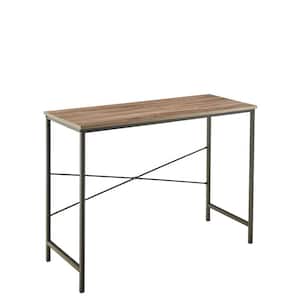 43.3 in. W x 17.7 in. D Gray Mixed Material Storage Furniture Writing Desk with Decorative Shelf