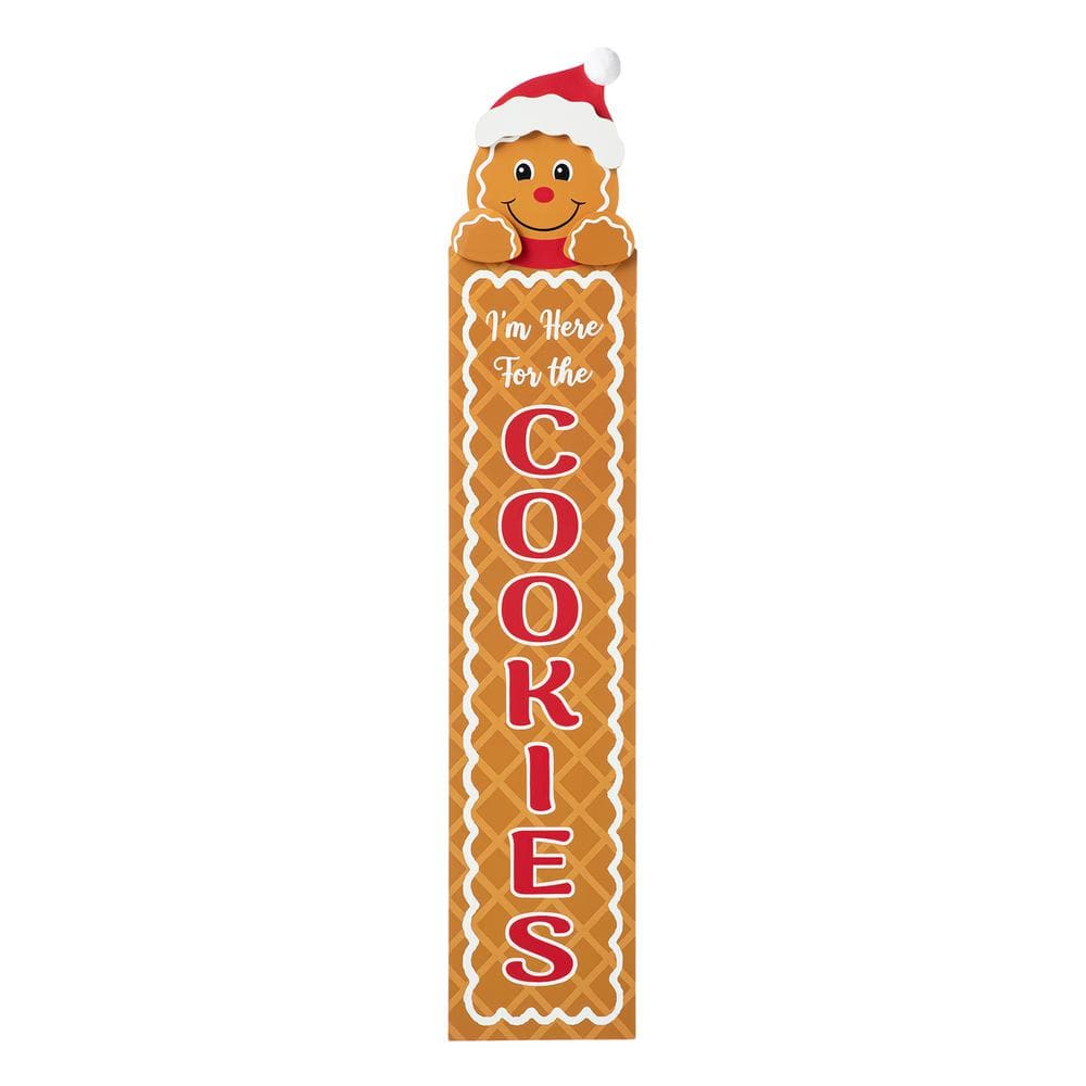 42 in. H Wood Christmas Gingerbread Man Cookies Porch Decor -  Glitzhome, 2010100062