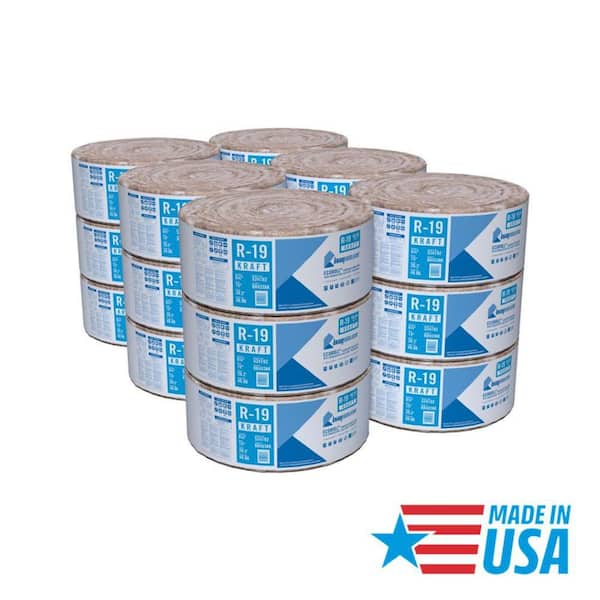 R-19 EcoRoll Kraft Faced Fiberglass Insulation Roll 15 in. x 39.2 ft. x 6-1/4 in. (18-Rolls)