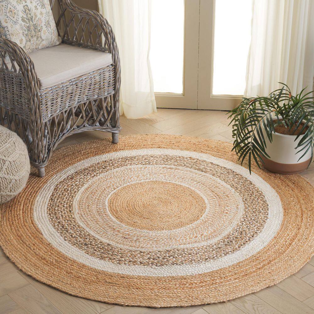 Natural Fiber 5 X 5 Natural/Ivory Geometric Round Area Rug price history on PriceWatchPro