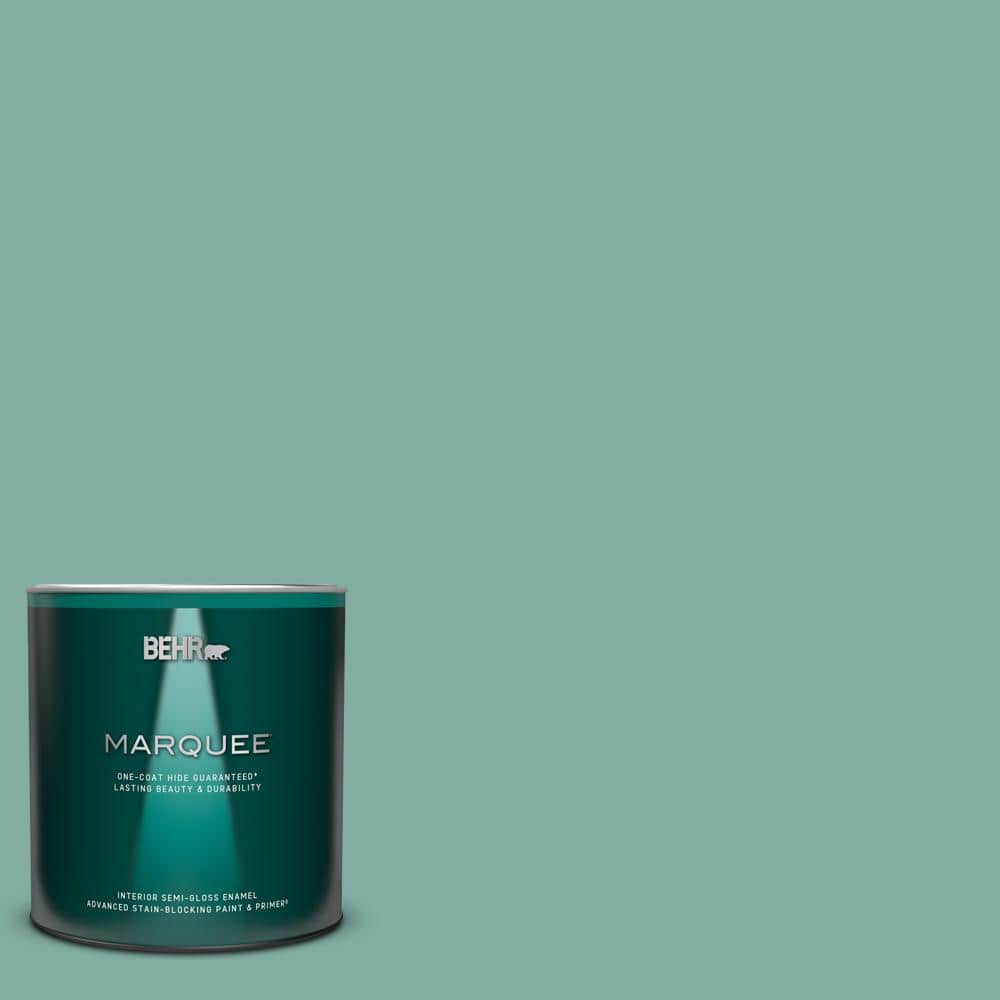 1 qt. #M440-4 Summer Dragonfly One-Coat Hide Semi-Gloss Enamel Interior Paint & Primer -  BEHR MARQUEE, ZZ061784