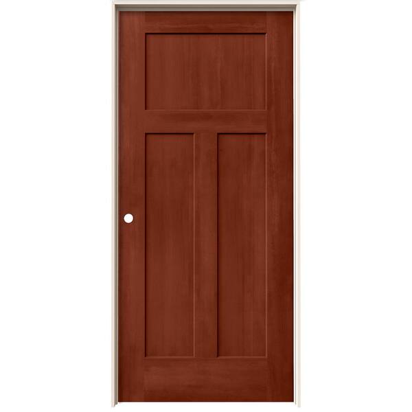 JELD-WEN 36 in. x 80 in. Craftsman Amaretto Stain Right-Hand Molded Composite Single Prehung Interior Door