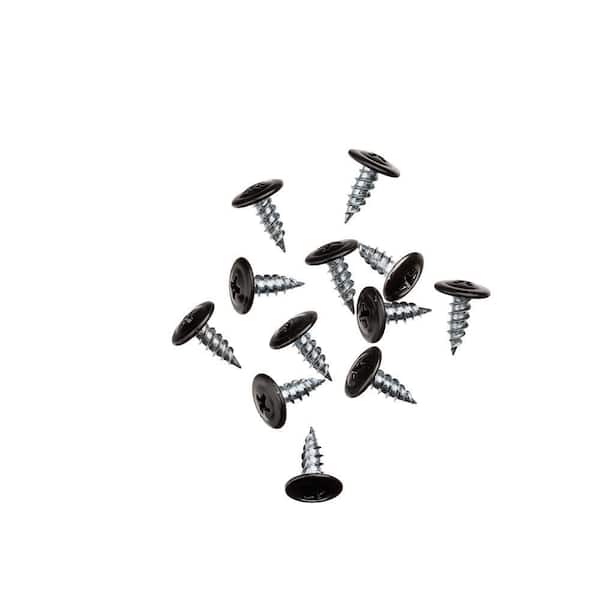 PEAK #8 x 1/2 in. Phillips Truss Head Metal Self-Piercing Screws in Black for Aluminum Gutter Components (12-Pack)