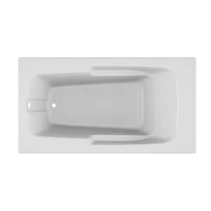 CETRA 60 in. x 32 in. Acrylic Rectangular Drop-in Reversible Soaking Bathtub in White